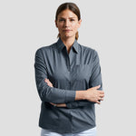 Russell Collection Ladies Long Sleeve Easy Care Poplin Shirt 934F in convoy grey