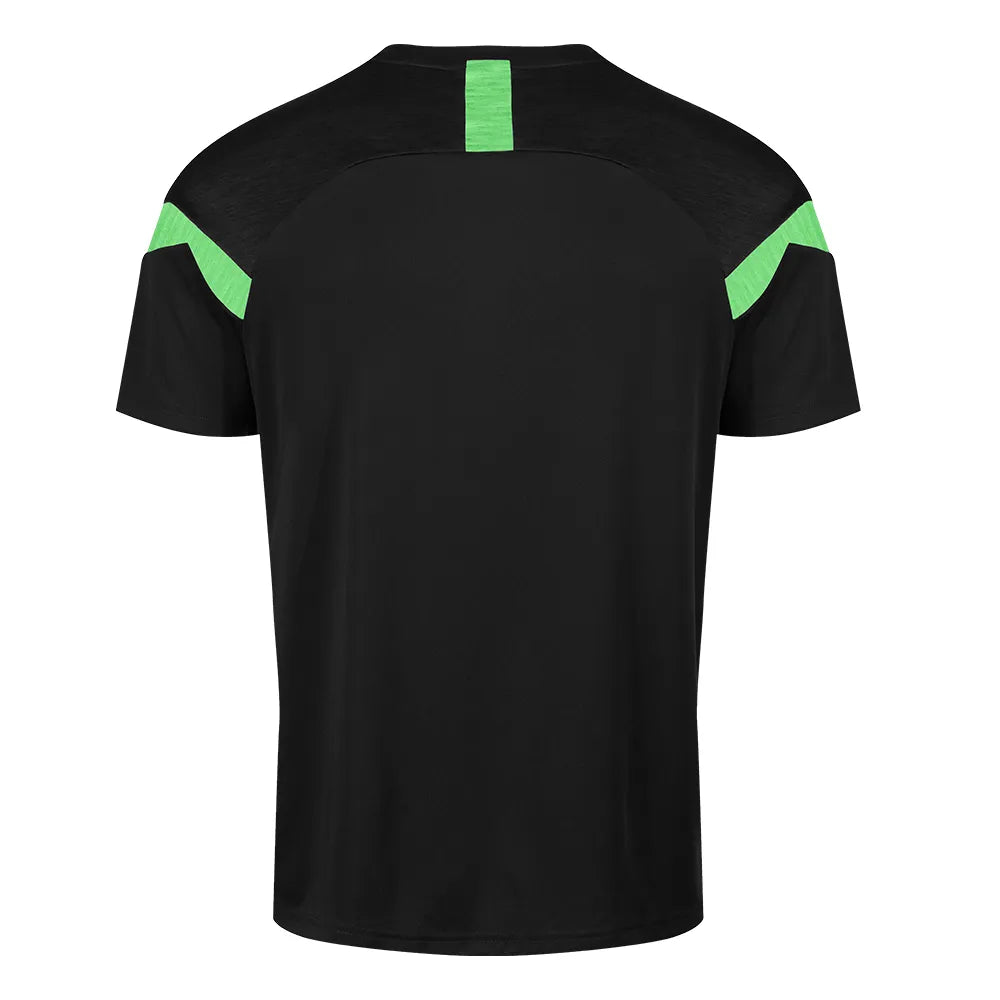 back view of Kinetic Sports Tech Tee Black emerald
