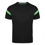 front view of Kinetic Sports Tech Tee Black emerald