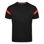 Kinetic sports tech tee black with red accents