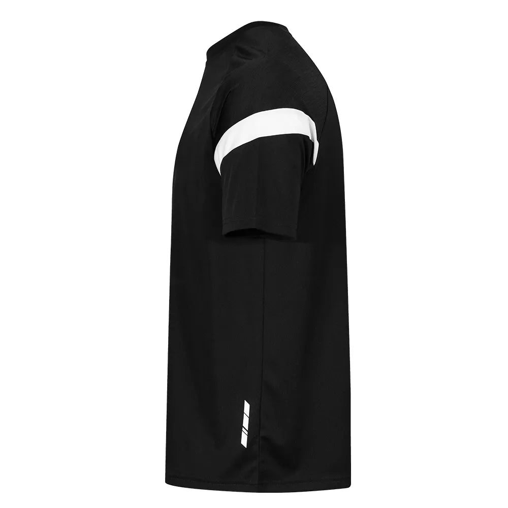 side view of Kinetic Sports Tech Tee Black white