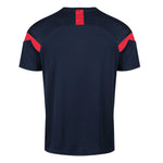 back view of Kinetic Sports Tech Tee Navy red