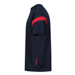 side view of Kinetic Sports Tech Tee Navy red