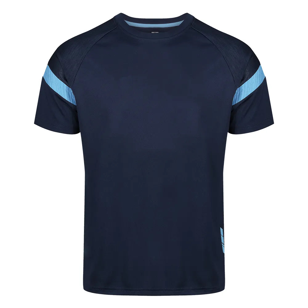 Kinetic navy sports tech tee front