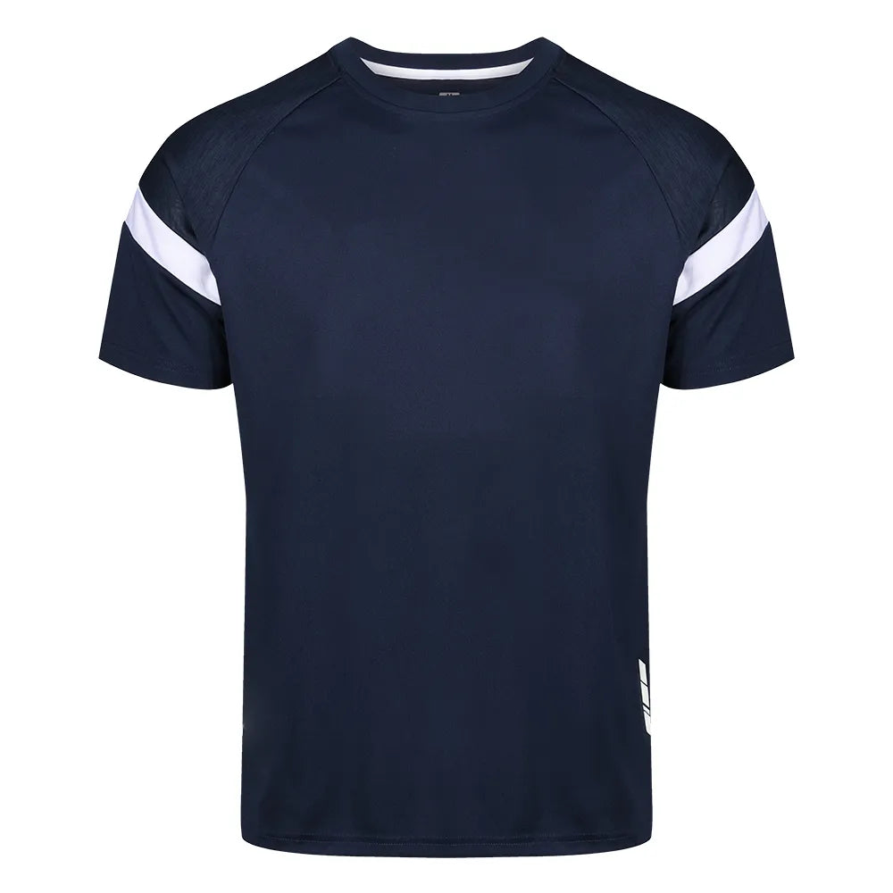 front view of Kinetic Sports Tech Tee Navy white