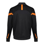 Kinetic black track jacket with amber accents