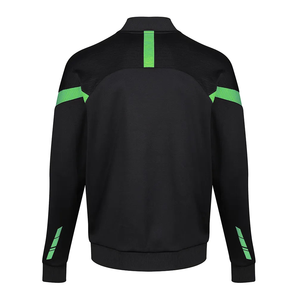 back view of Kinetic Sports Full Zip Track Jacket Black emerald