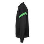 side view of Kinetic Sports Full Zip Track Jacket Black emerald