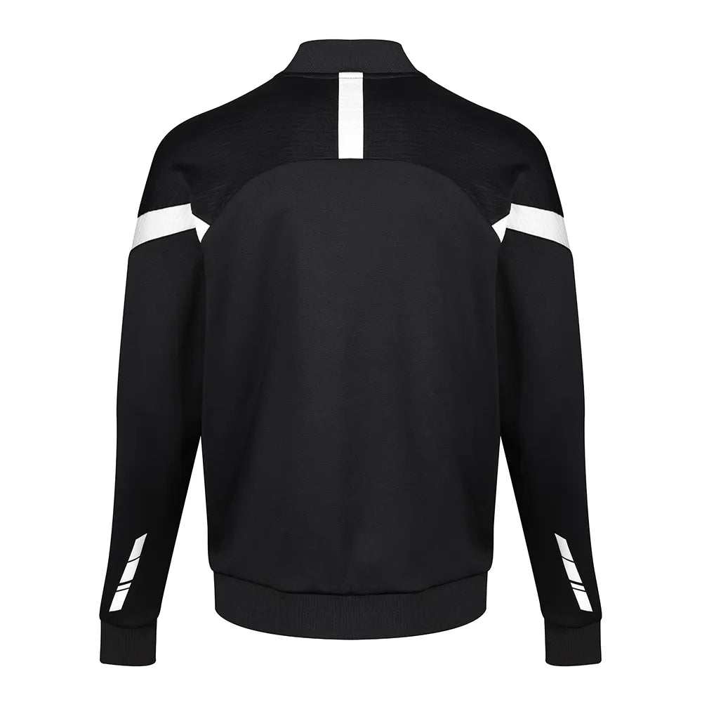 back view of Kinetic Sports Full Zip Track Jacket Black white