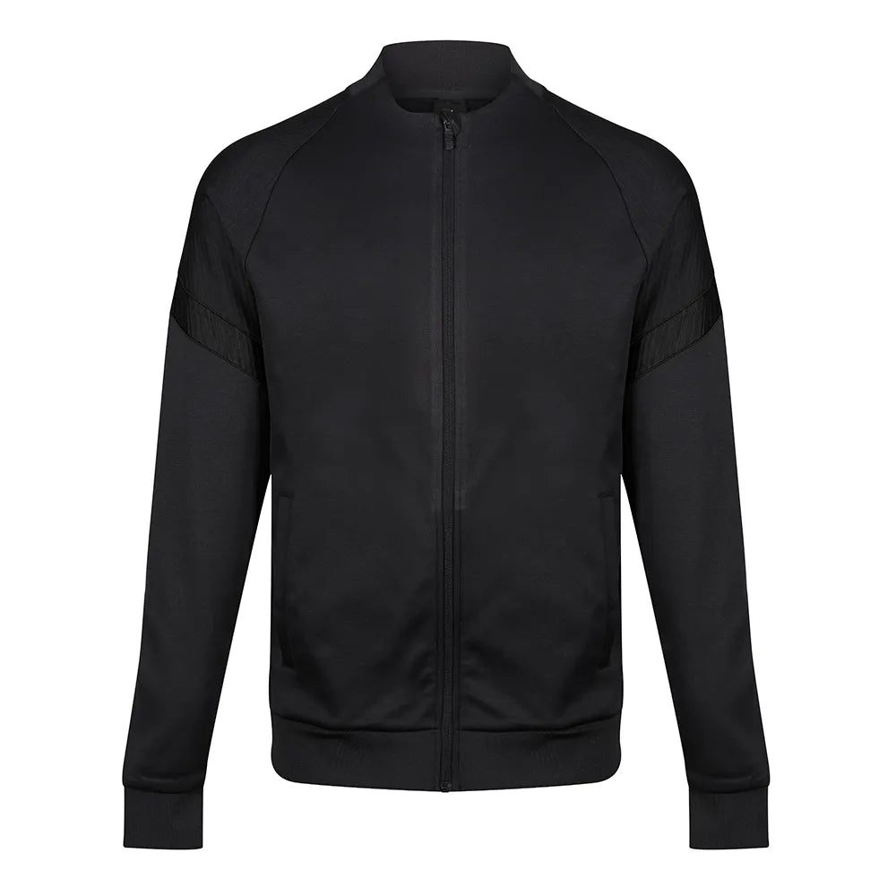 front view of Kinetic Sports Full Zip Track Jacket Black