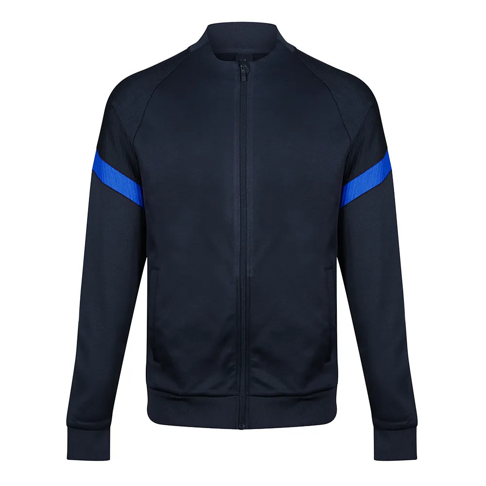 front view of Kinetic Sports Full Zip Track Jacket Navy royal