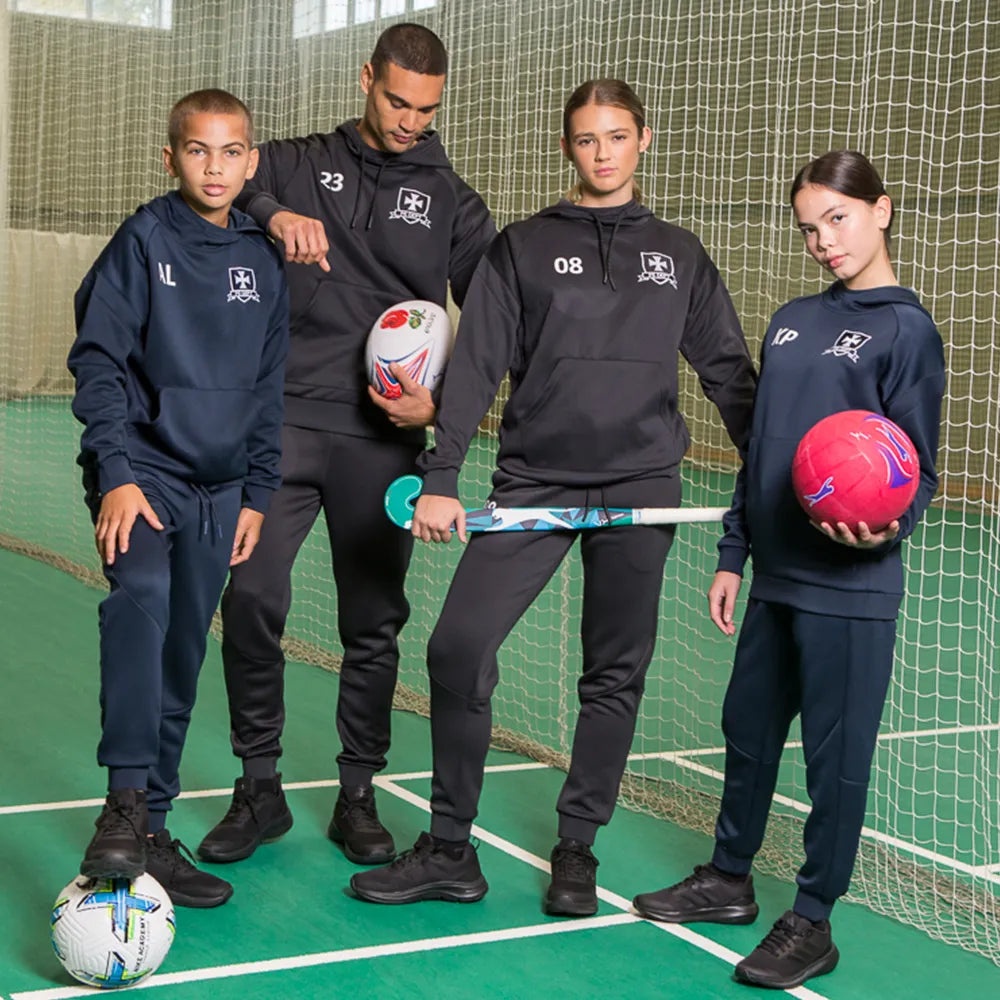 models wearing Kinetic Sports Jog Pant Black and Navy