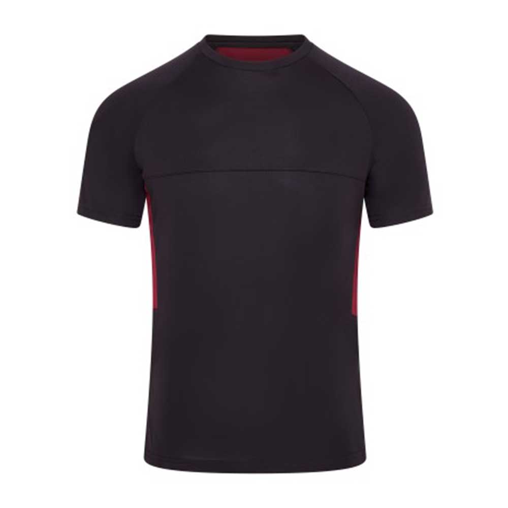 front view of iGen Sports Tech Tee Black/Maroon
