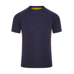 front view of iGen Sports Tech Tee Navy/Amber