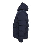 side view of Chevron Puffer Jacket (980) navy
