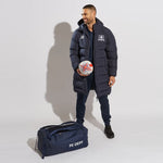 model wearing Chevron Puffer Coat (987) navy
