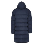 back view of Chevron Puffer Coat (987) navy