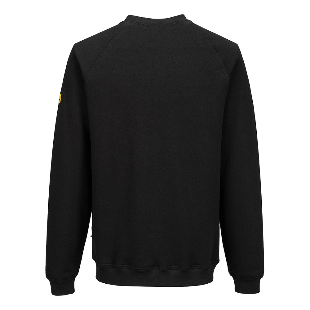 A black Portwest - Anti-Static ESD Sweatshirt
