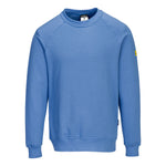 A heather blue Portwest - Anti-Static ESD Sweatshirt