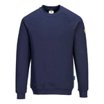 A navy Portwest - Anti-Static ESD Sweatshirt