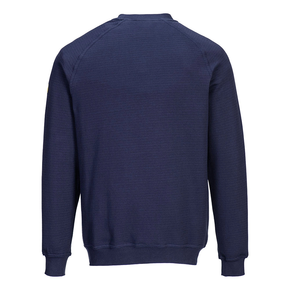 A navy Portwest - Anti-Static ESD Sweatshirt