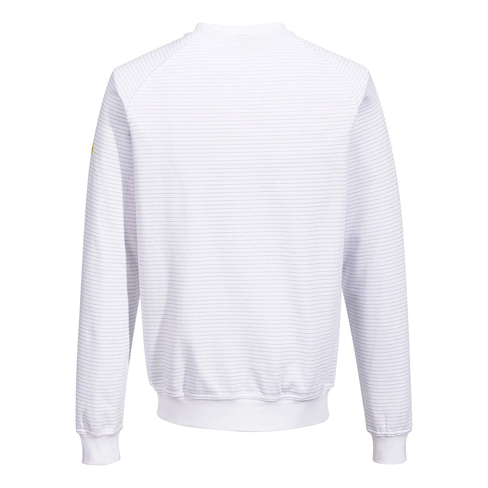 A white Portwest - Anti-Static ESD Sweatshirt