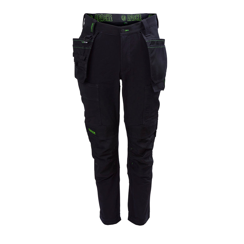 Apache Hamilton black safety boot with a padded collar, lace-up front, and reinforced toe cap.