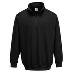 A black Portwest - Sorrento Zip Neck Sweatshirt