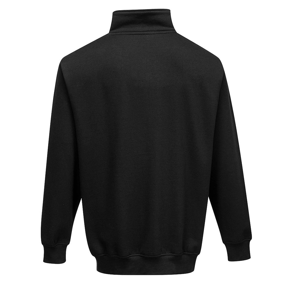 A black Portwest - Sorrento Zip Neck Sweatshirt