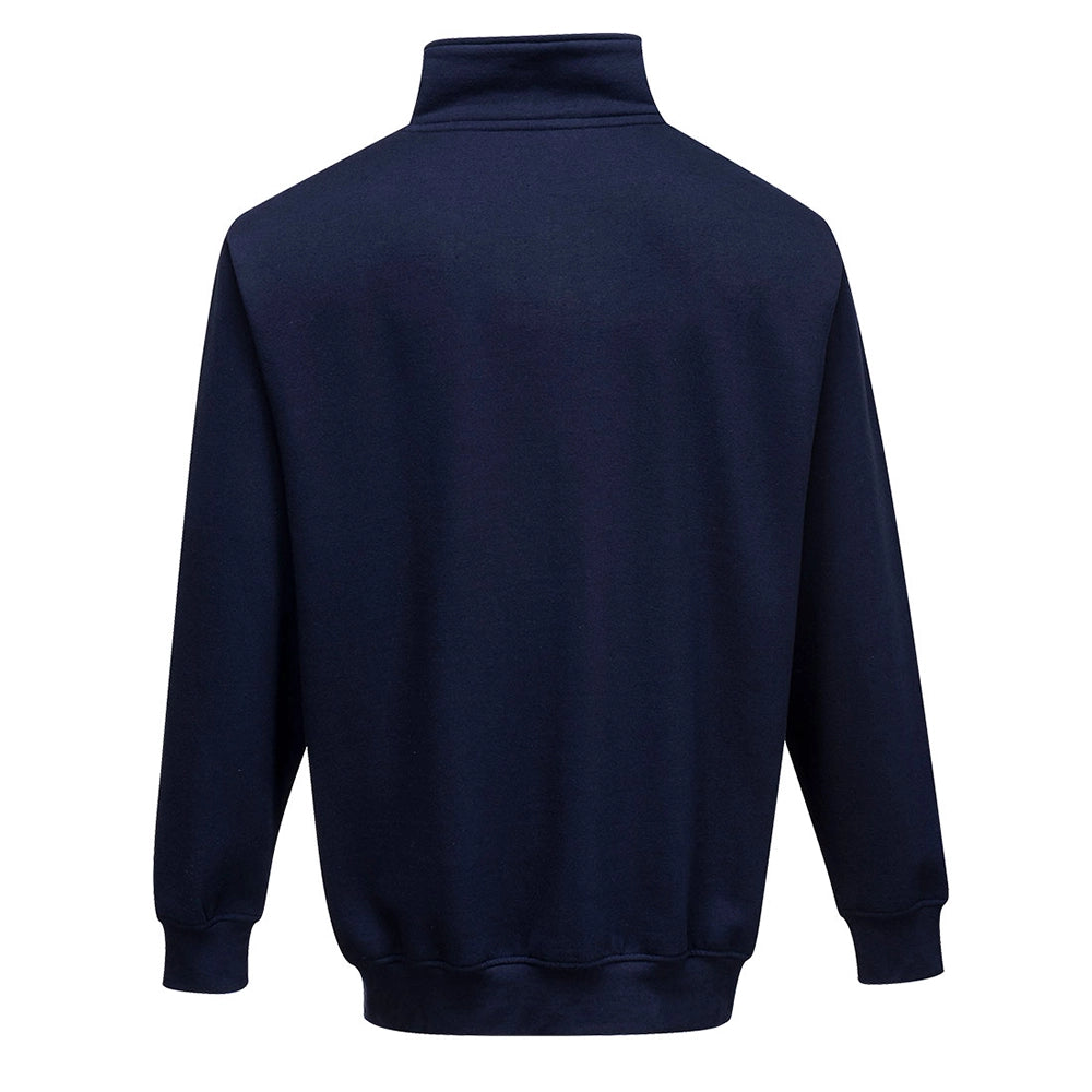 A navy Portwest - Sorrento Zip Neck Sweatshirt