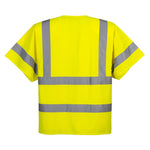 Rear view of the Portwest Hi-Vis Band and Brace Zip Vest S/S