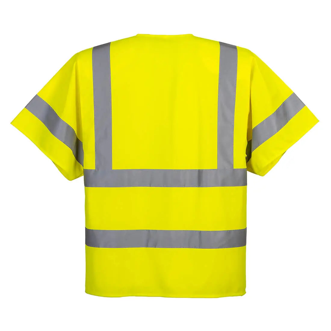 Rear view of the Portwest Hi-Vis Band and Brace Zip Vest S/S