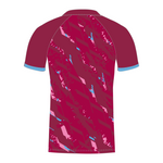 Maroon T20 custom cricket shirt with pink and blue pattern