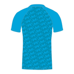 Blue cricket shirt with sublimated pattern
