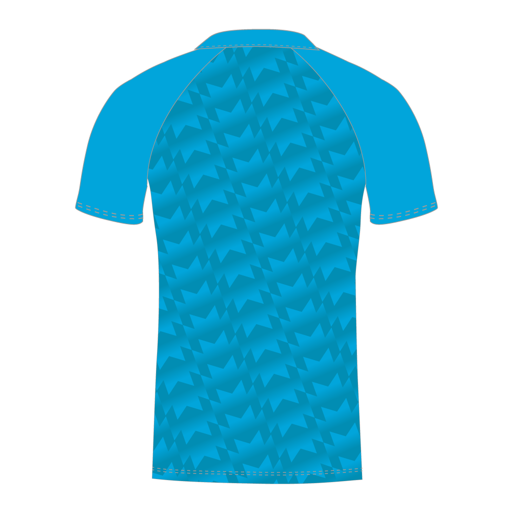 Blue cricket shirt with sublimated pattern