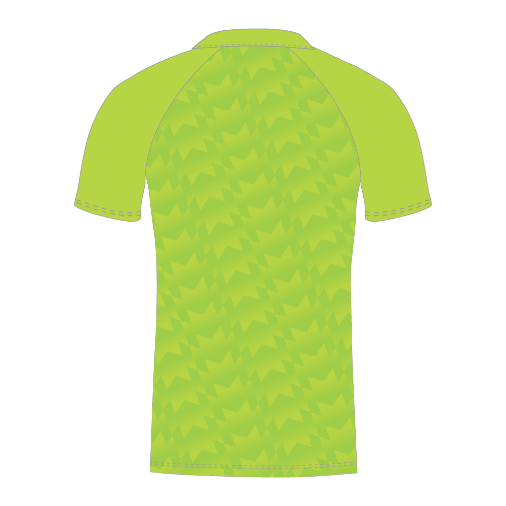 Green patterned T20 cricket shirt rear