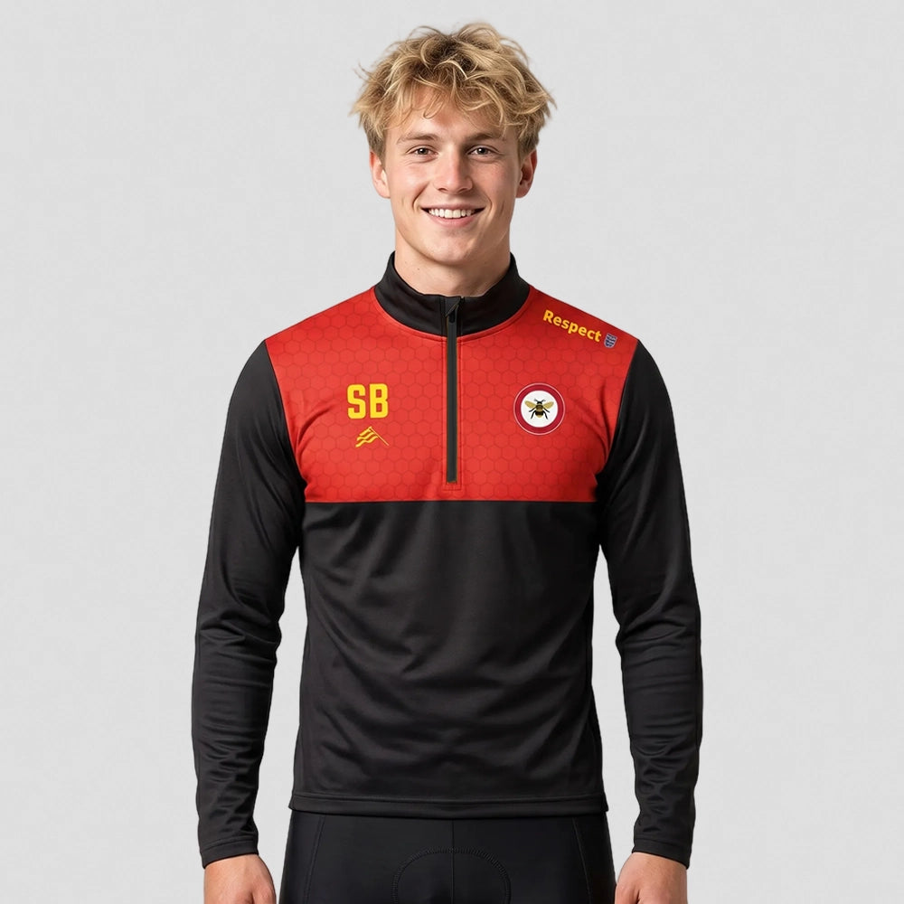 model wearing Frodsham JFC EVO 1/4 Zip Sweat Track Top – Adult