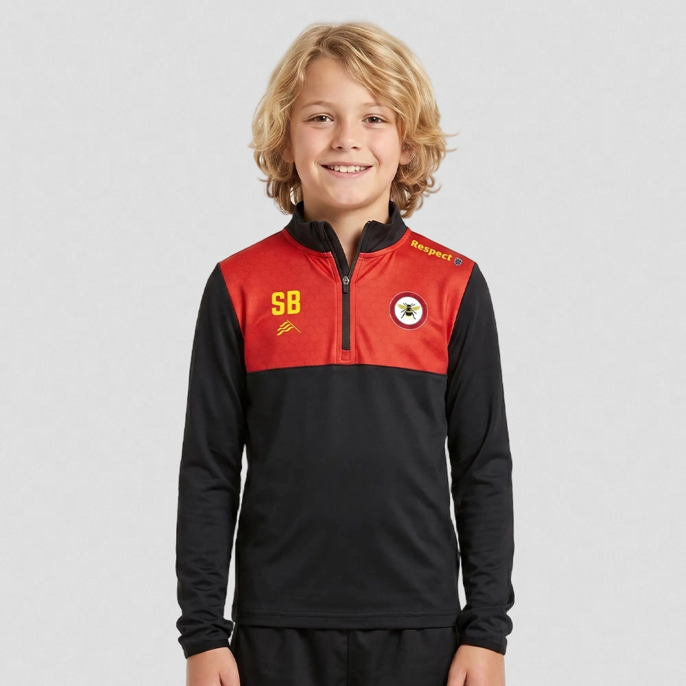 model wearing Frodsham JFC EVO 1/4 Zip Sweat Track Top – Junior