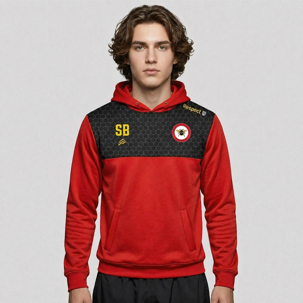 model wearing Frodsham JFC EVO Hoodie – Adult