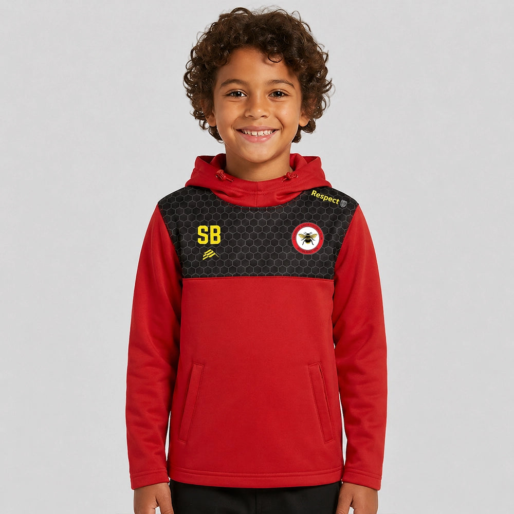 model wearing Frodsham JFC EVO Hoodie – Junior