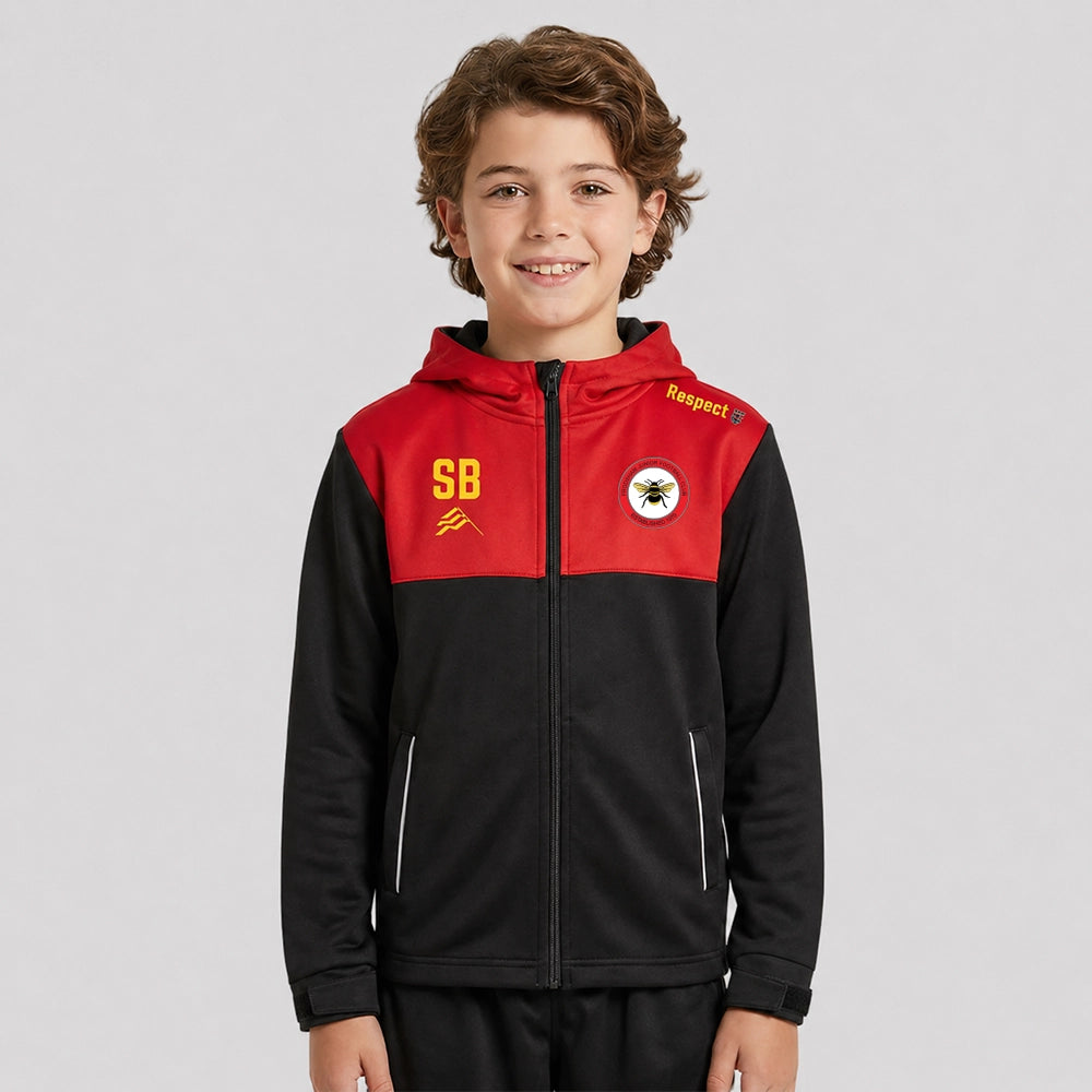 model wearing Frodsham JFC EVO Rain Jacket (Black) – Junior