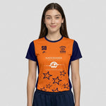 model wearing Cheshire Stars Netball Club Technical Tee – Adult