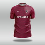 Maroon sports jersey with 'SPONSOR' text
