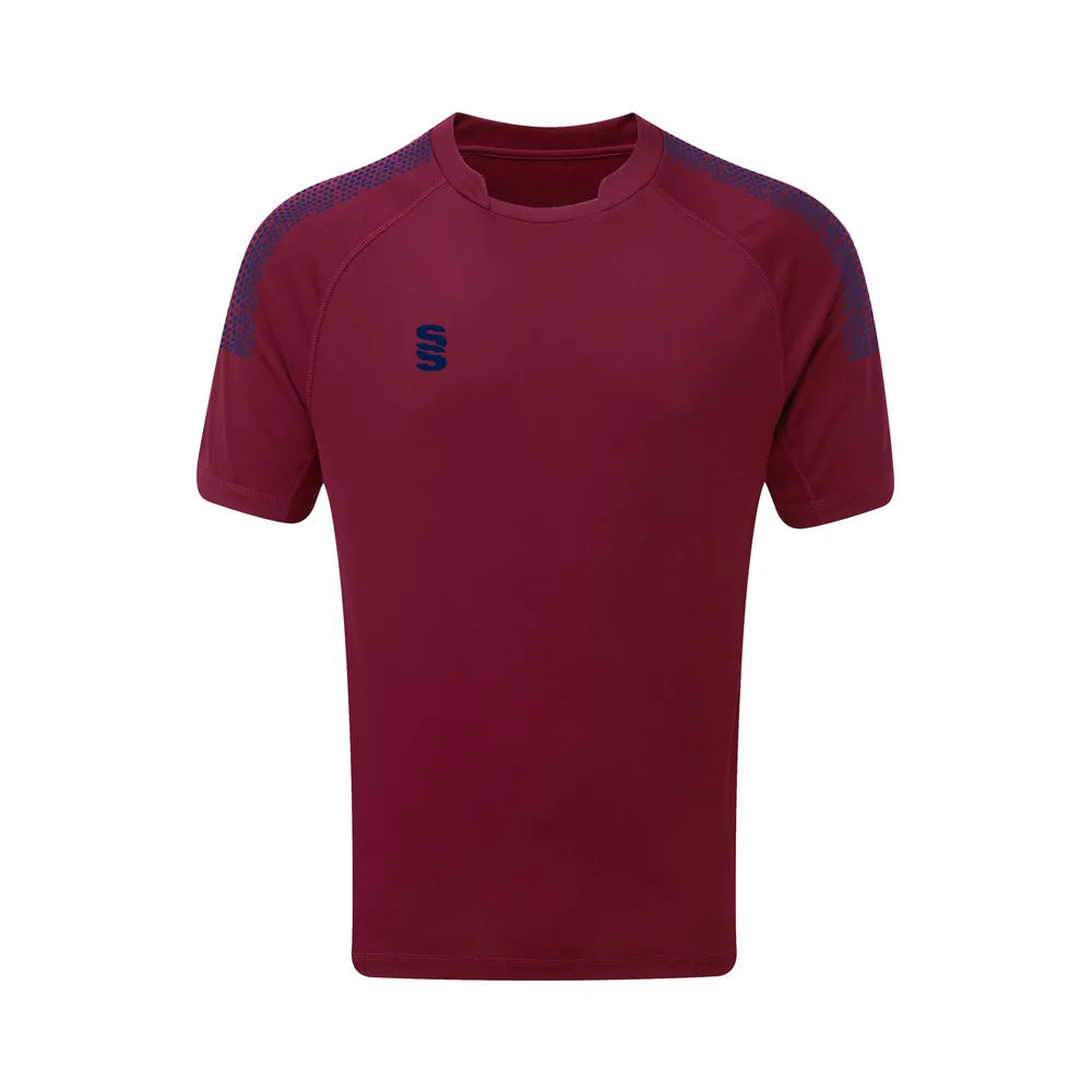 DU009 MAROON NAVY DOTS