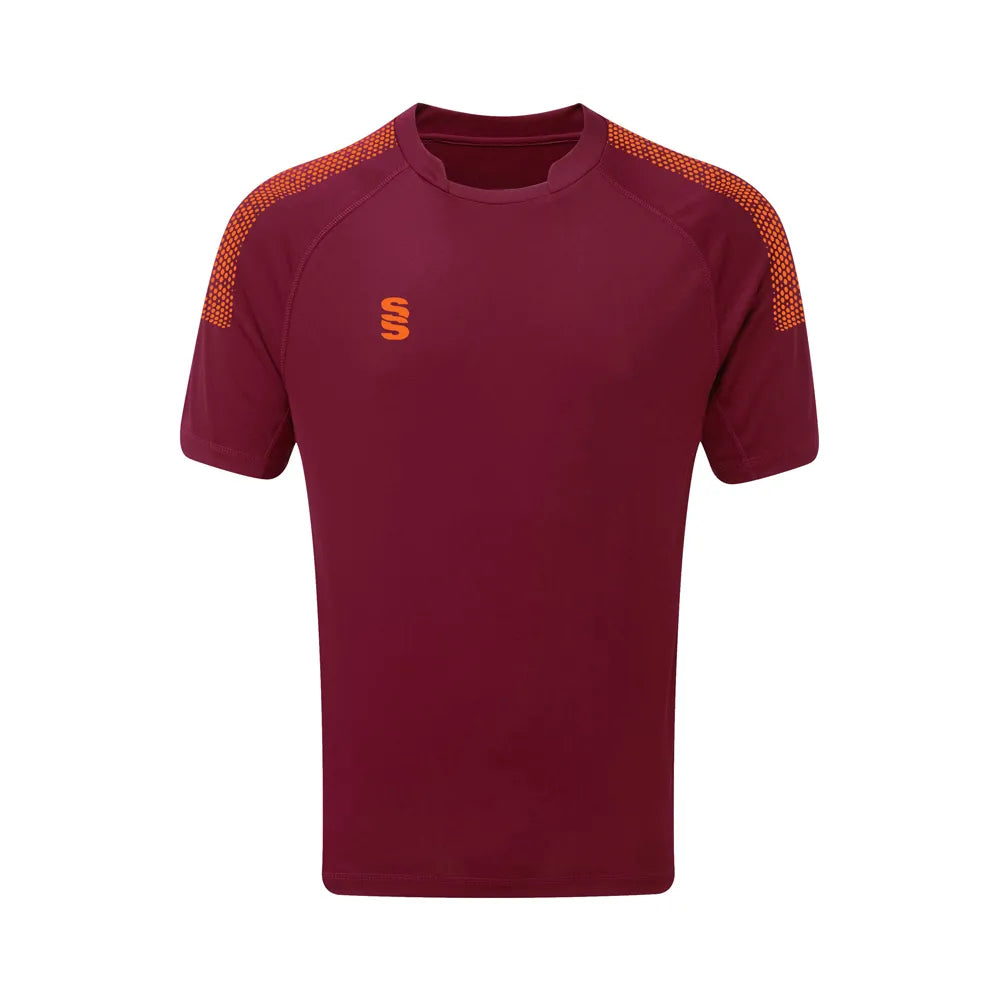 DU009 MAROON ORANGE DOTS