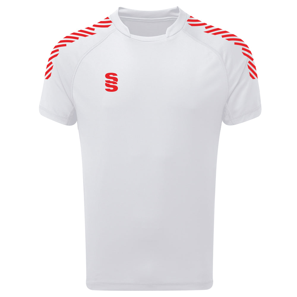 DU009W WHITE RED DIAGONAL