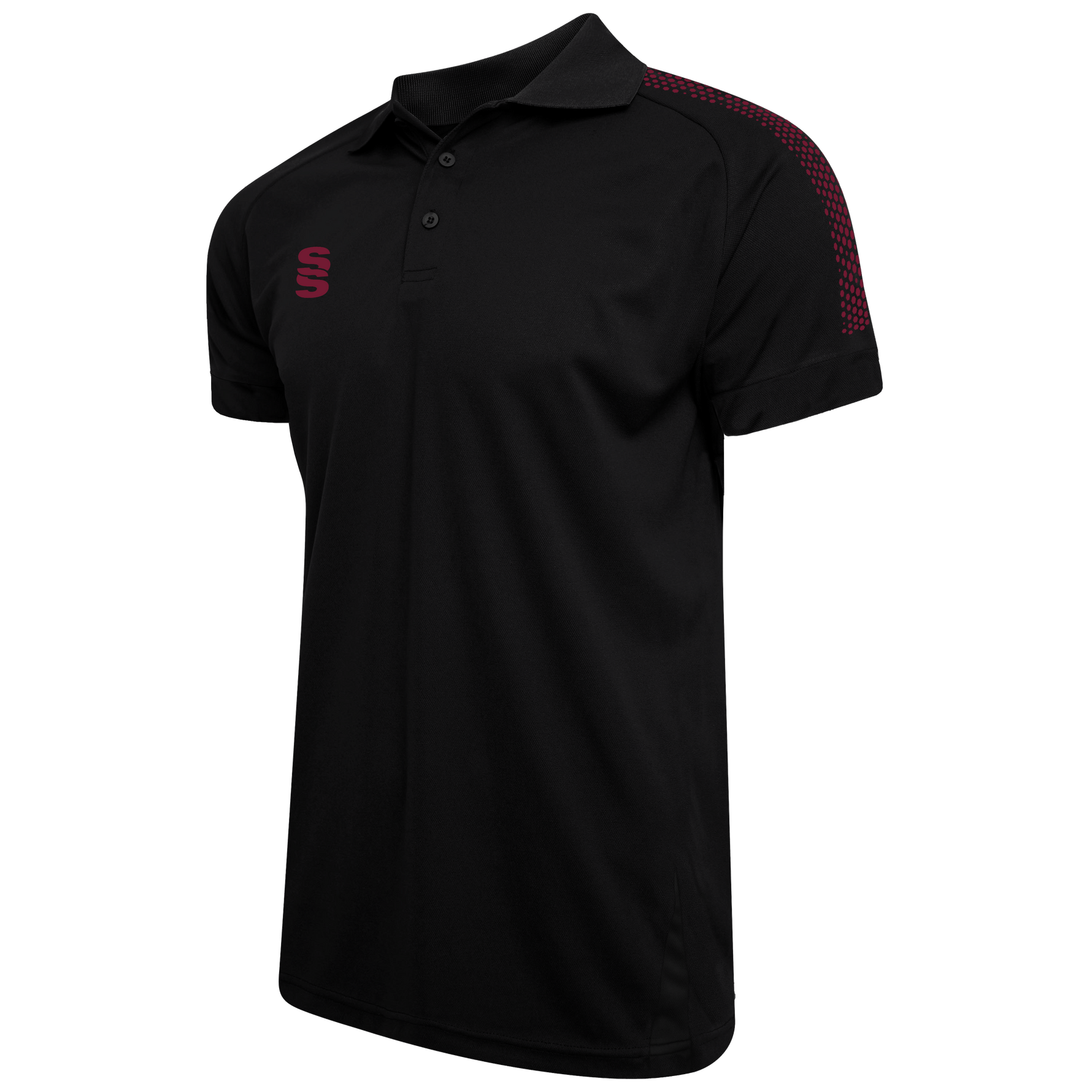 DU018W BLACK MAROON DOTS