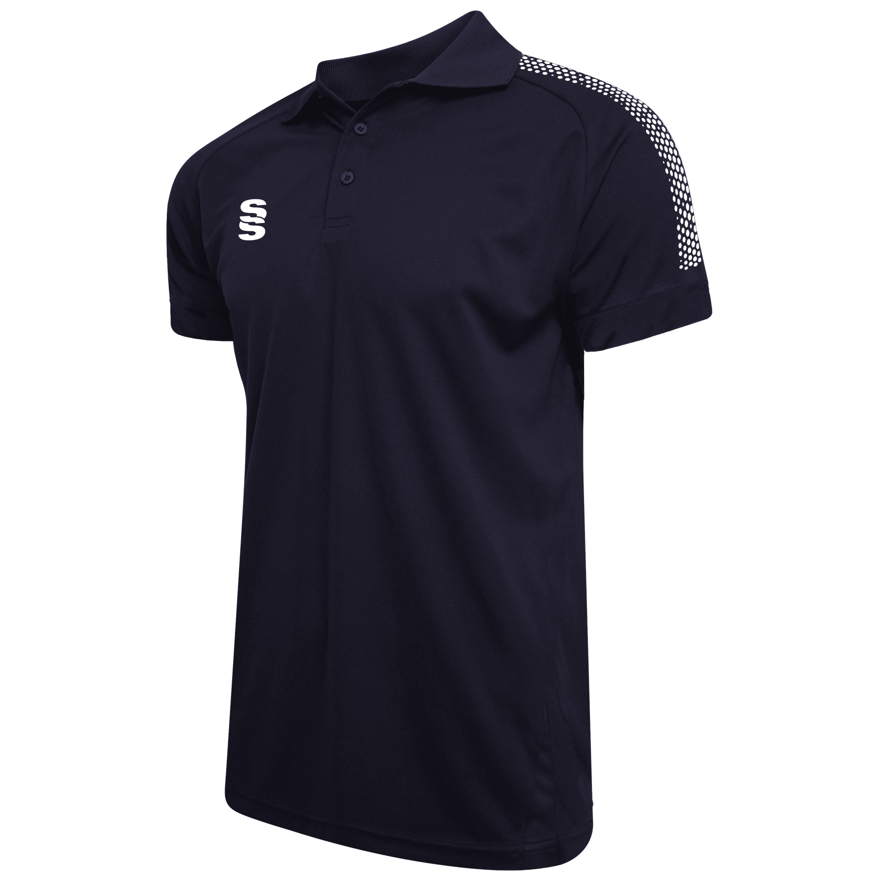 Stuart Surridge Sports Polo Shirt DU018W NAVY WHITE DOTS