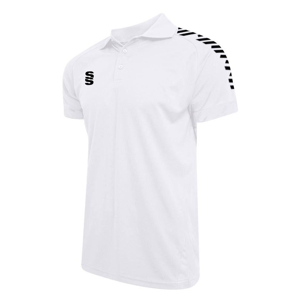 Stuart Surridge Sports Polo Shirt DU018W WHITE BLACK DIAGONAL