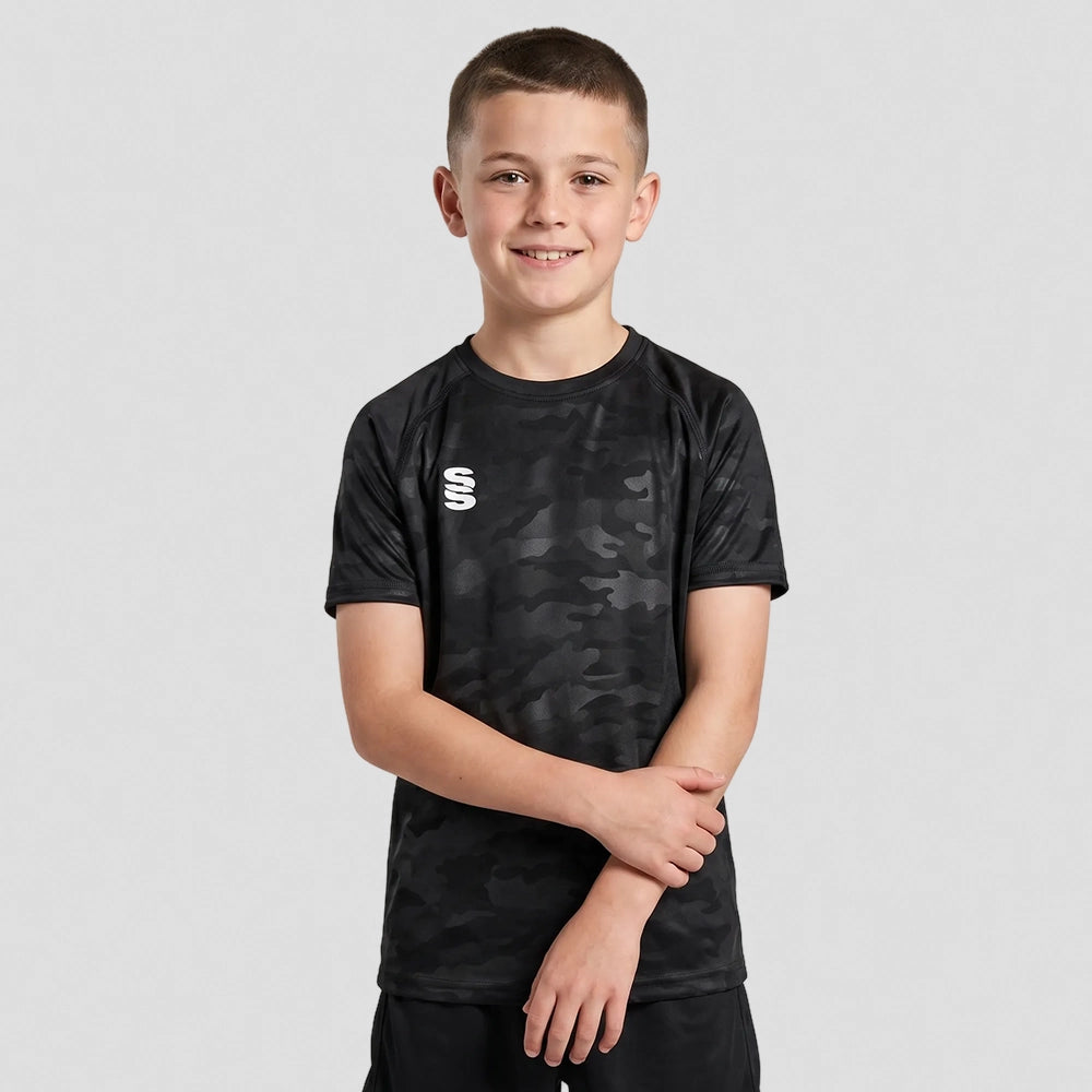 Stuart Surridge Camo Training Shirt - Black (Junior)